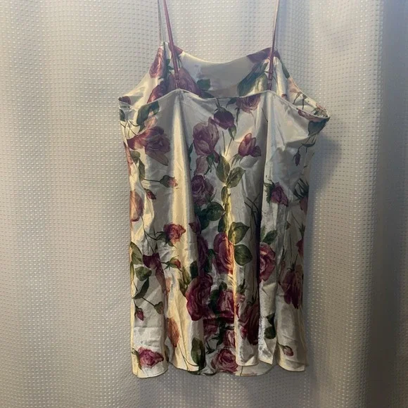 Oscar de la Renta Pink Label Romantic Satin Nightgown Negligee Flare Pink Sz XL - Picture 5 of 8